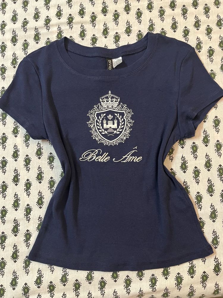 Cute Navy Graphic Tee