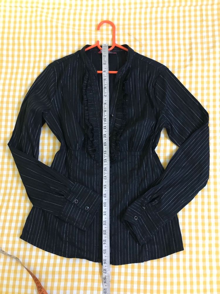 Stretchy Striped Ruffle Blouse Bust 34-36