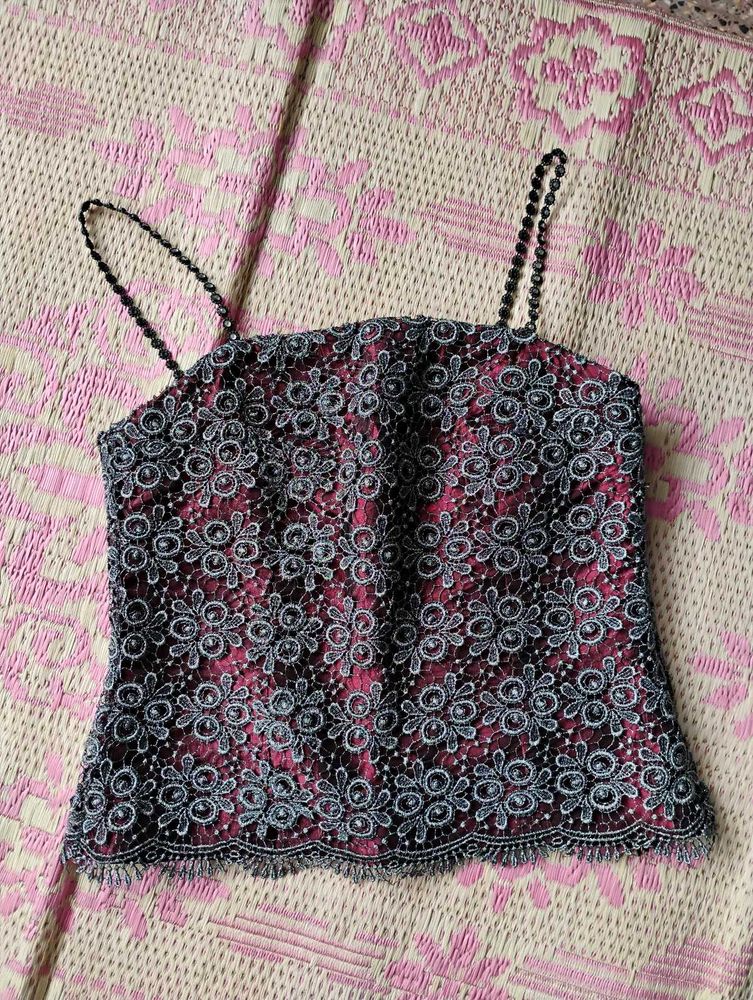 Royal Maroon Lacey Corset Style Top