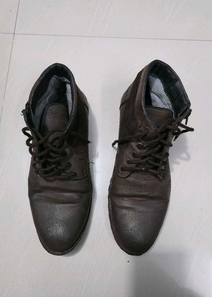 Brown Leather Ankle Boots