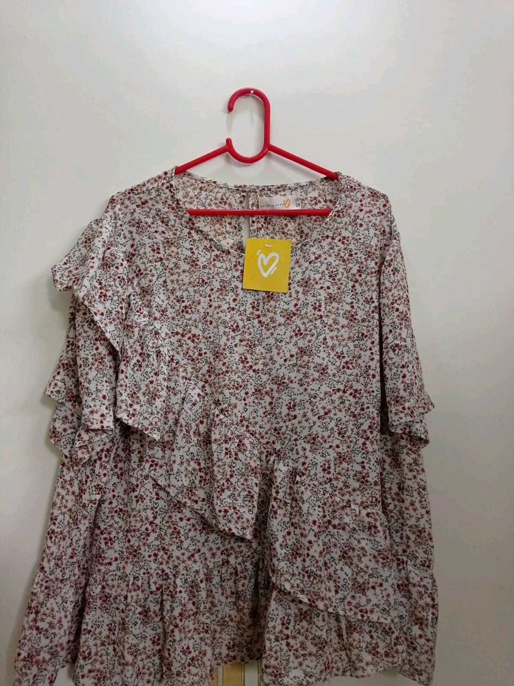 Floral Ruffle Top