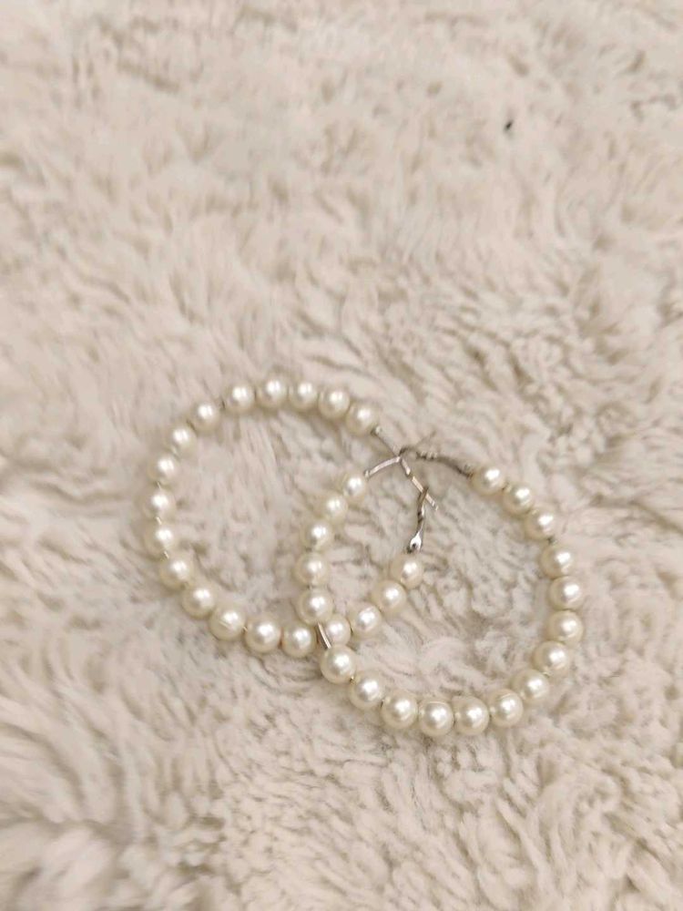 Pearl Hoop Earrings