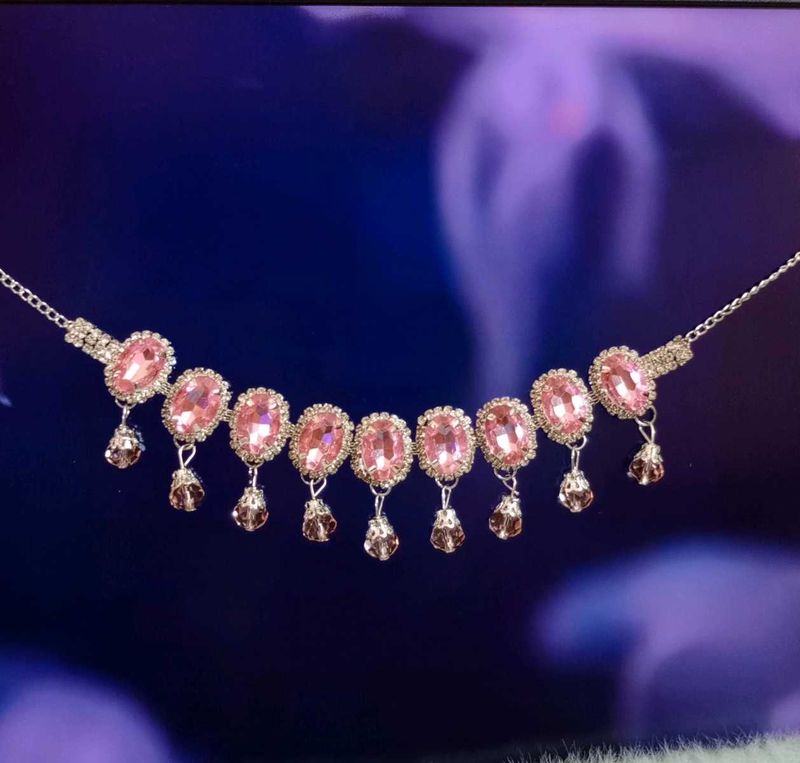 Pink Crystal Statement Necklace