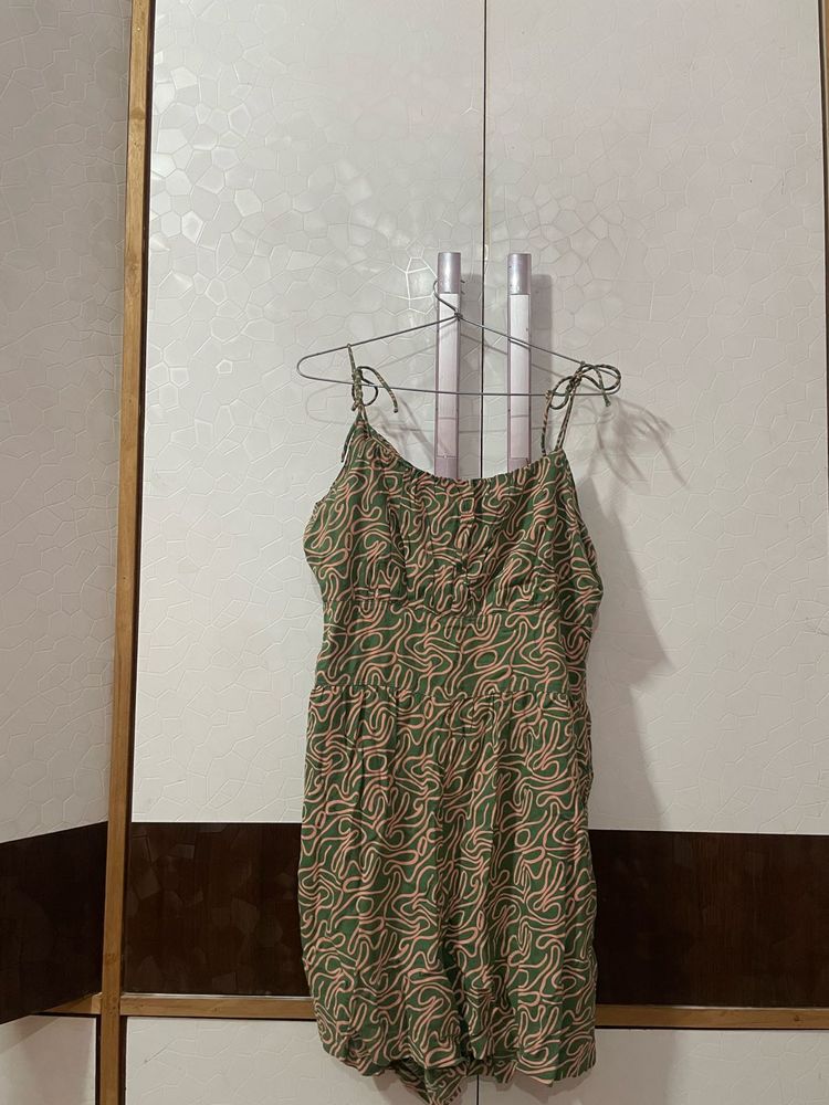 ONLY Green Print Dress