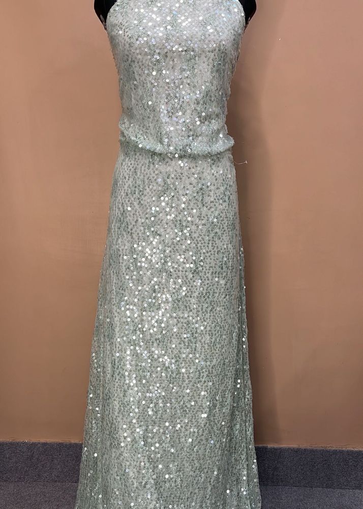 Sequin Halter Neck Gown