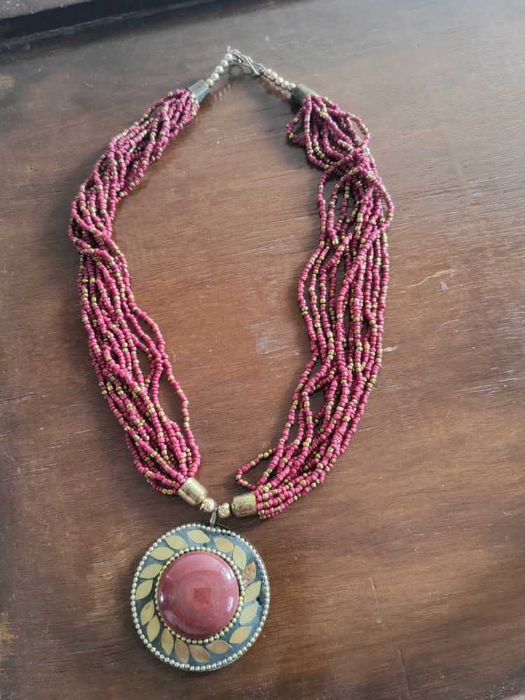 Beaded Pendant Necklace