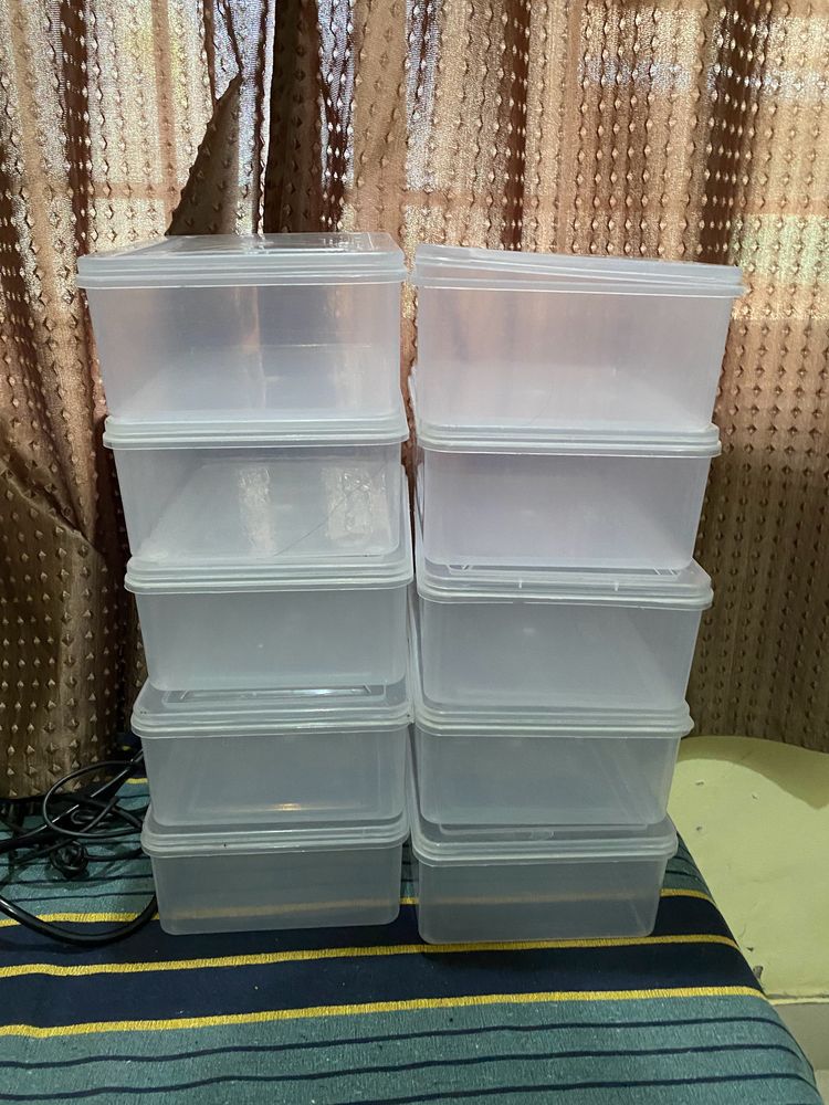 10 plastic Storage Box (Clear, 12.75 x 8