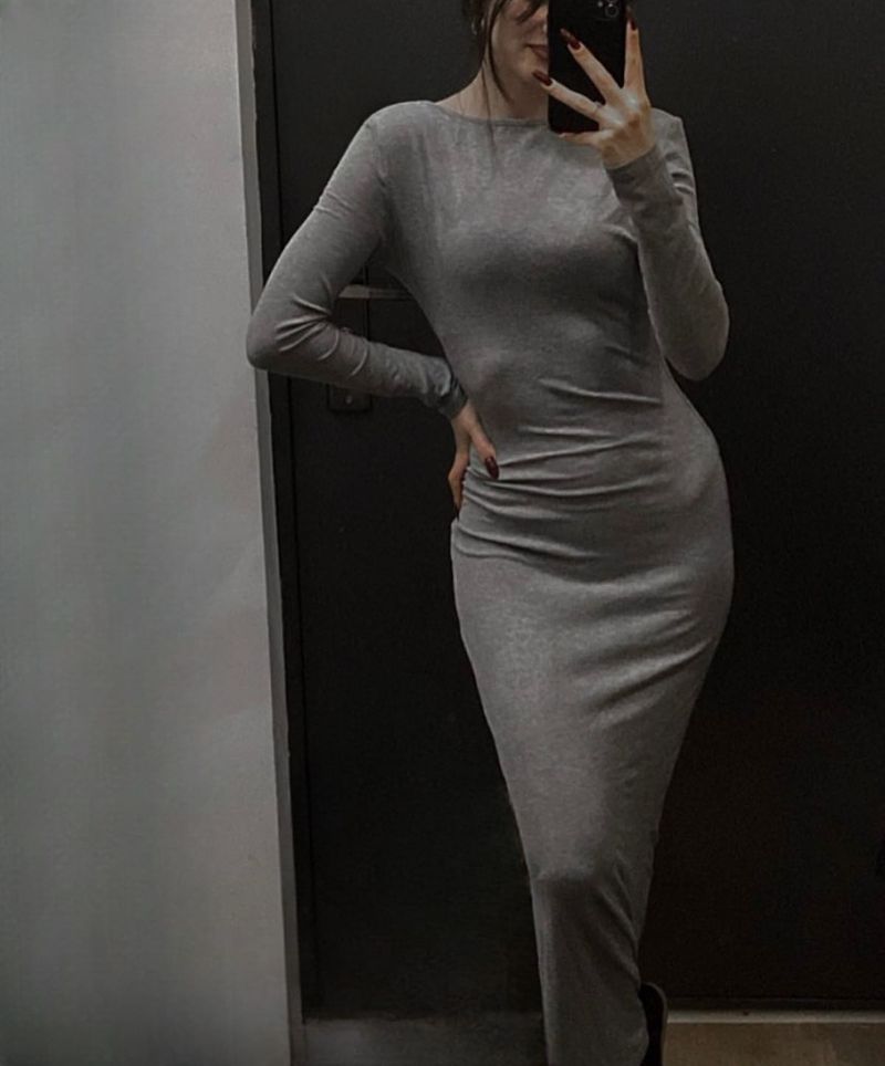 Zara Charcoal Knit Maxi