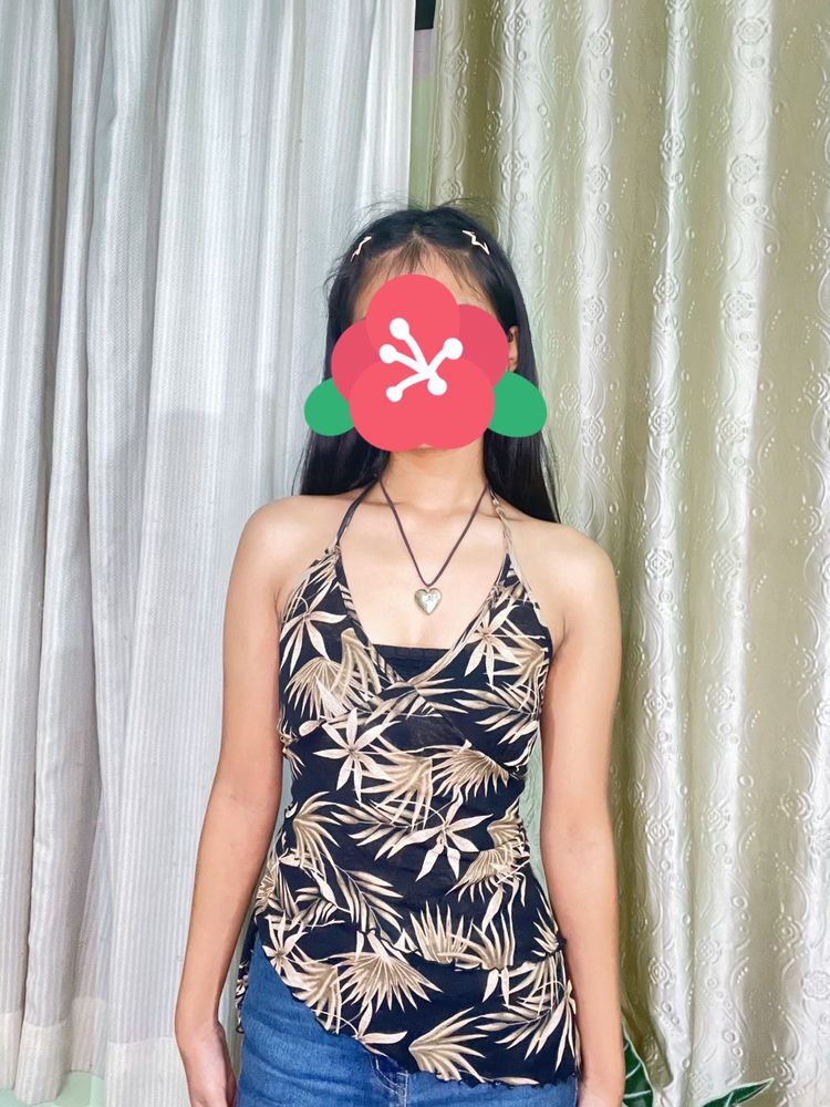 Floral Halter y2k Top