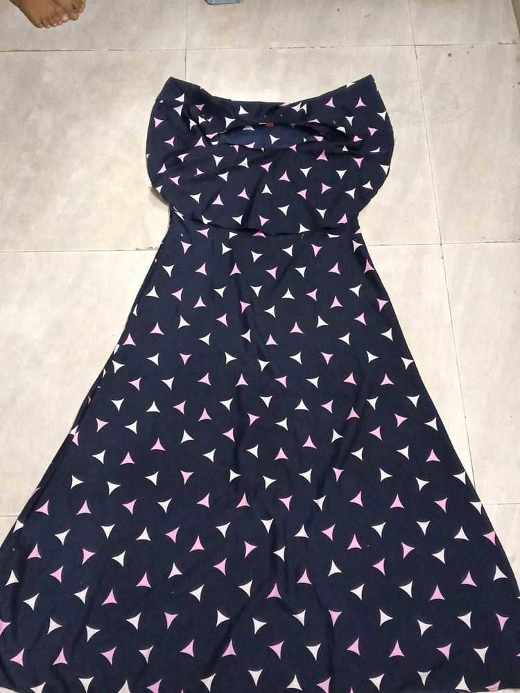 Cute Navy &amp; Pink Triangle Dress