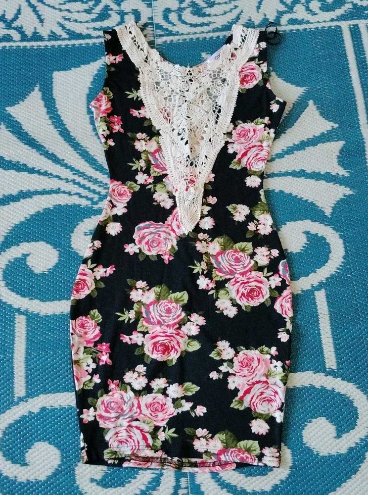 Mini Floral Bodycon Dress For Girls/women