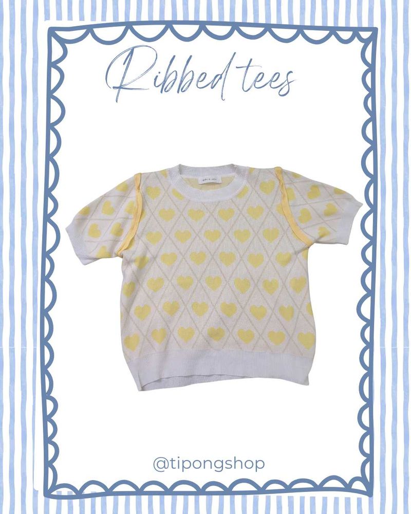 Yellow Hearts Knitted Tee