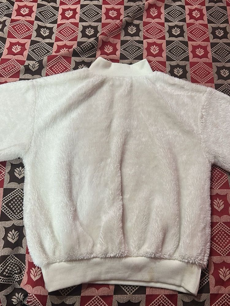 Cozy White Fuzzy Pullover