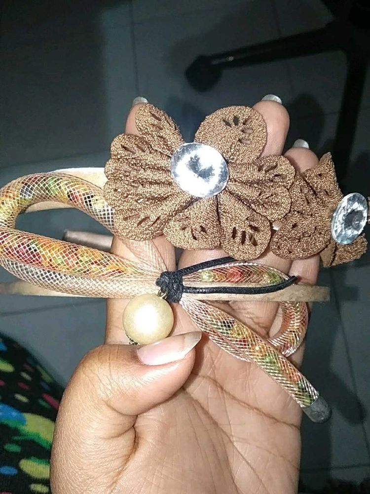 Brown Flower Hair Band
