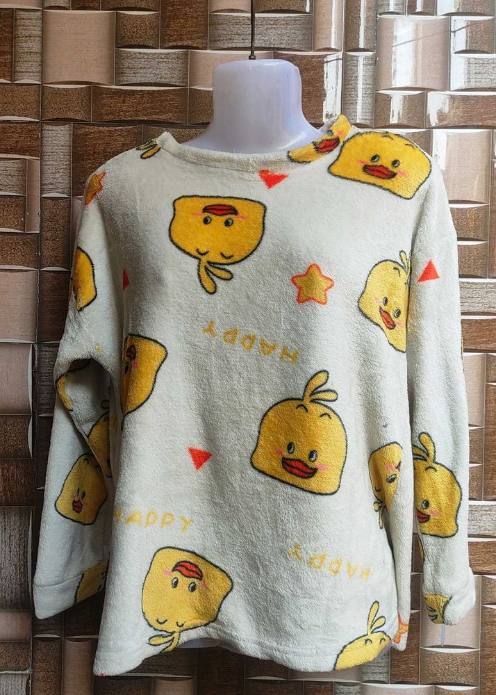 Cute Duck Print Sweater