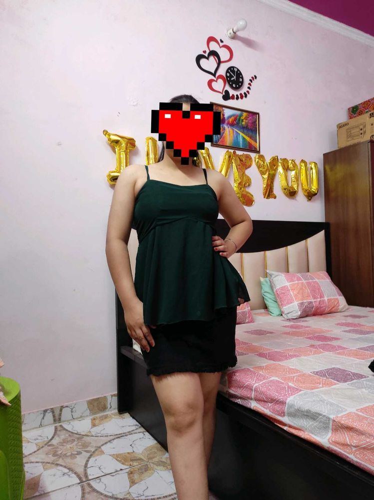 Drak Green Top For Summers