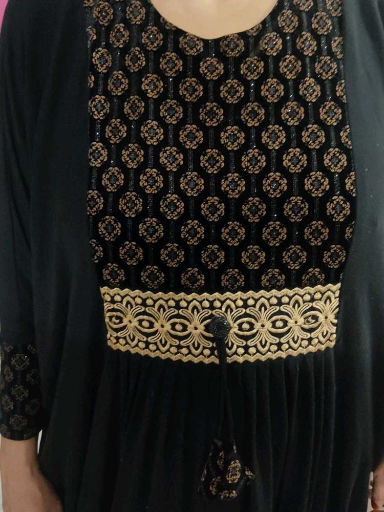 Elegant Black Embellished Abaya