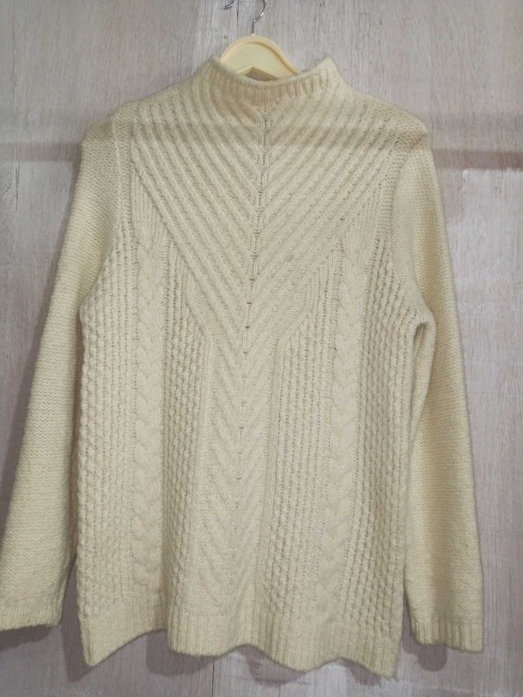 Cozy Cream Cable-Knit Sweater