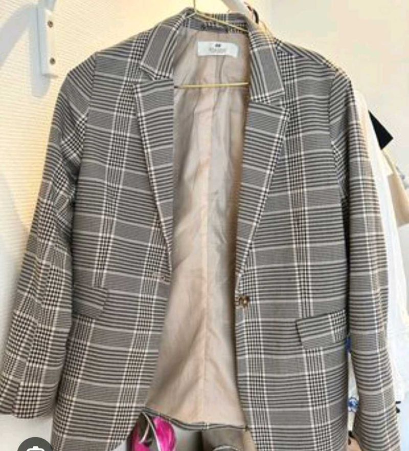 h&amp;m stylish plaid blazer