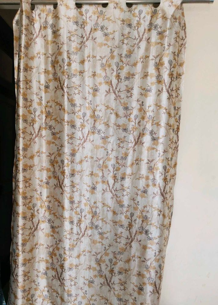 Soft Silky Floral Print Door Curtain 7*4 Size