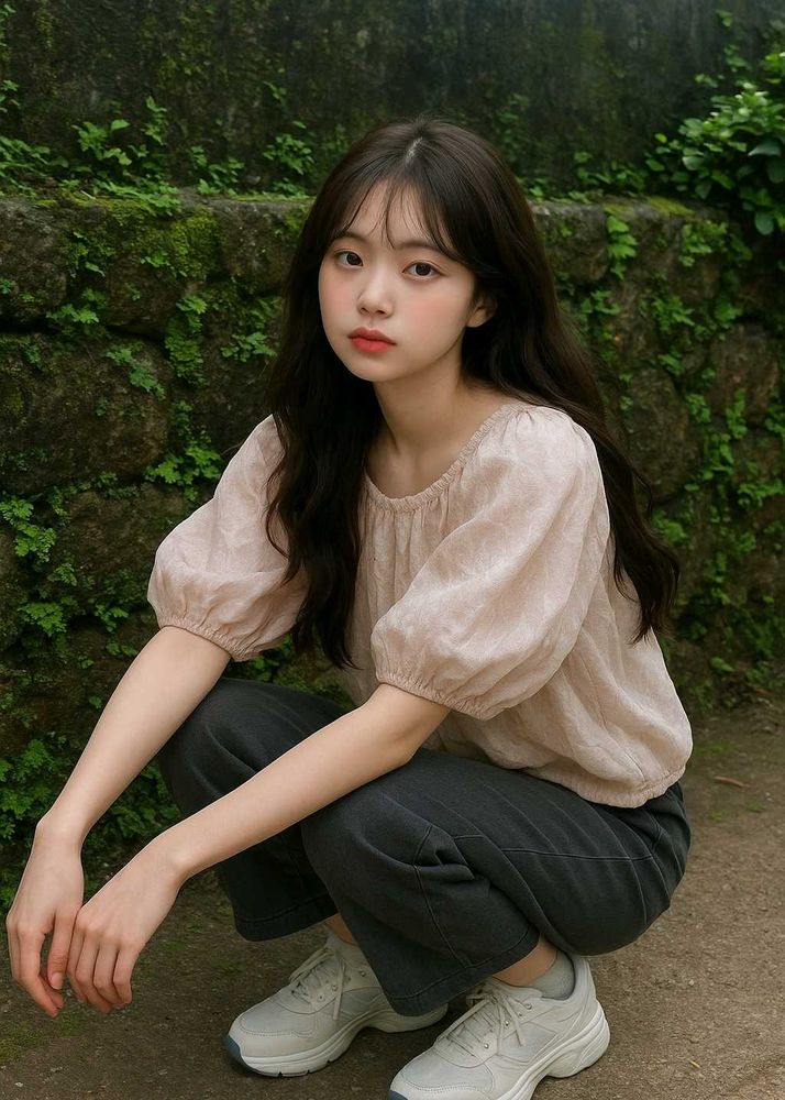 Sheer Korean Puff Sleeve Crop Top