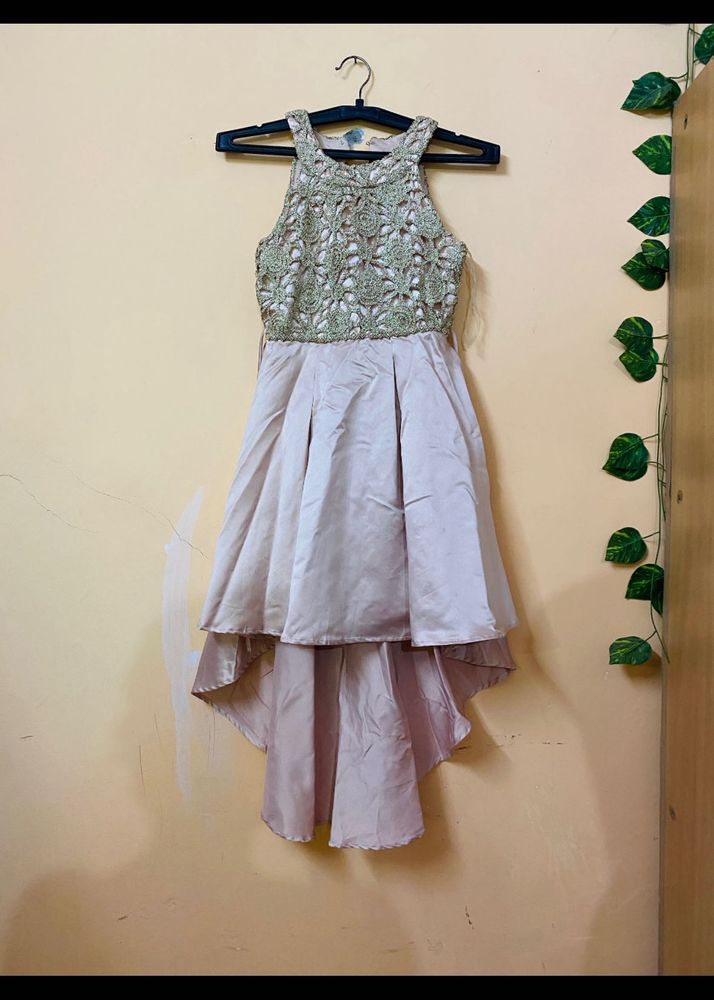 Blush Lace High-Low Dress