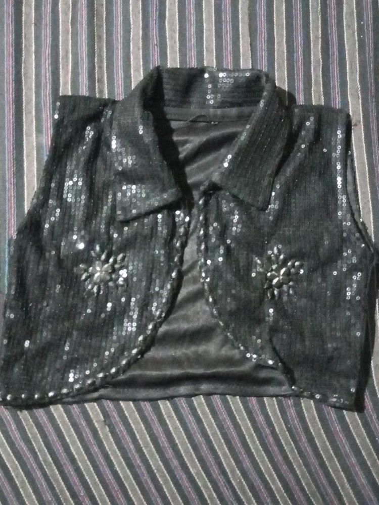 Sequin Embellished Party Vest