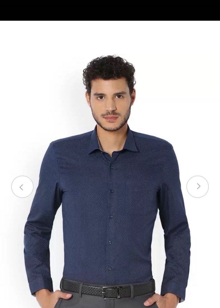 Men's Navy Blue Patterned Shirt