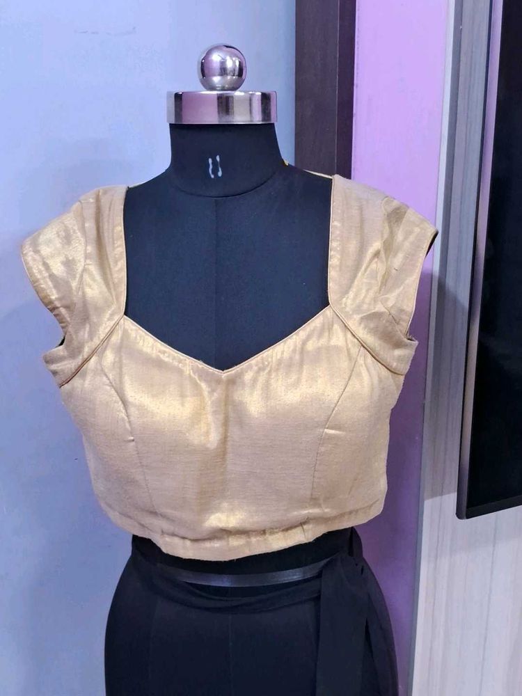 Golden Party Wear Readymade Blouse