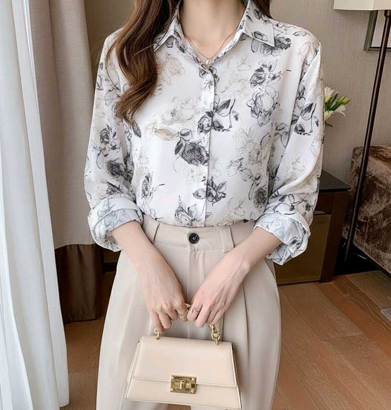 Floral Print Shirt  ( New Unused ) L