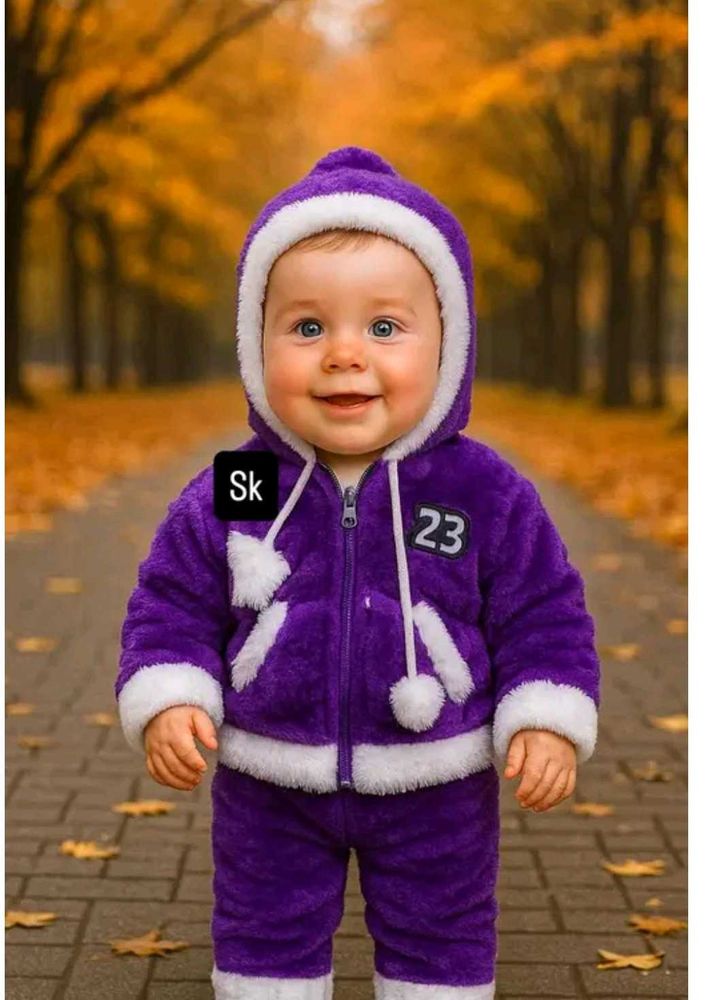 Cozy Purple Baby Outfit