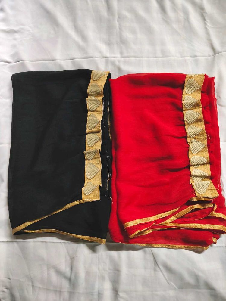 Black And Red Dupatta