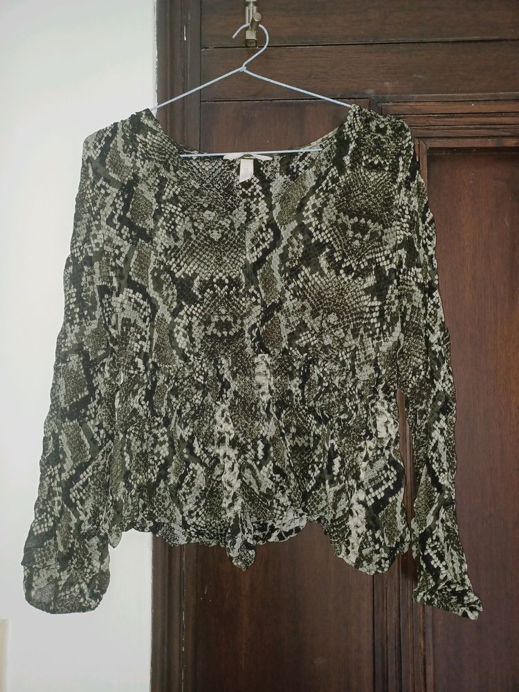 H&amp;M Snake Print Top