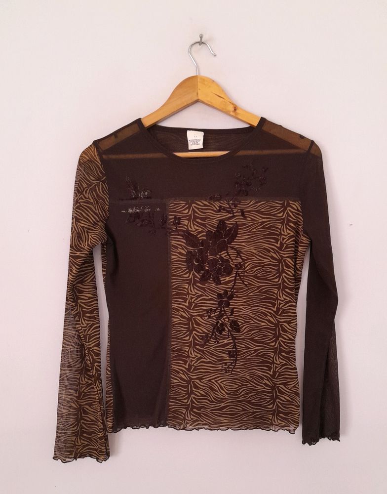 Brown Printed Top (Women&#39;s)