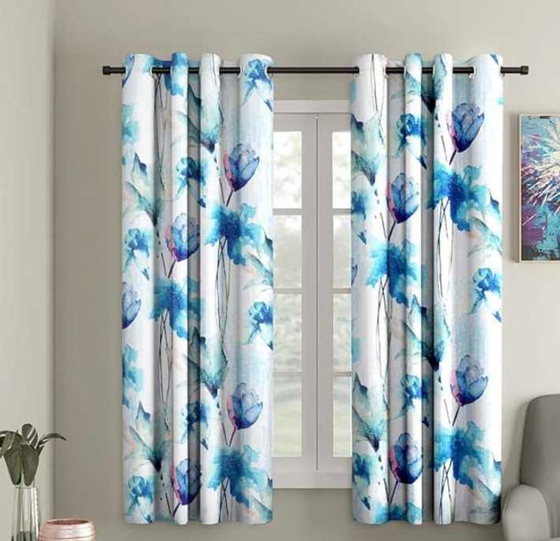 2 Floral Window Curtains