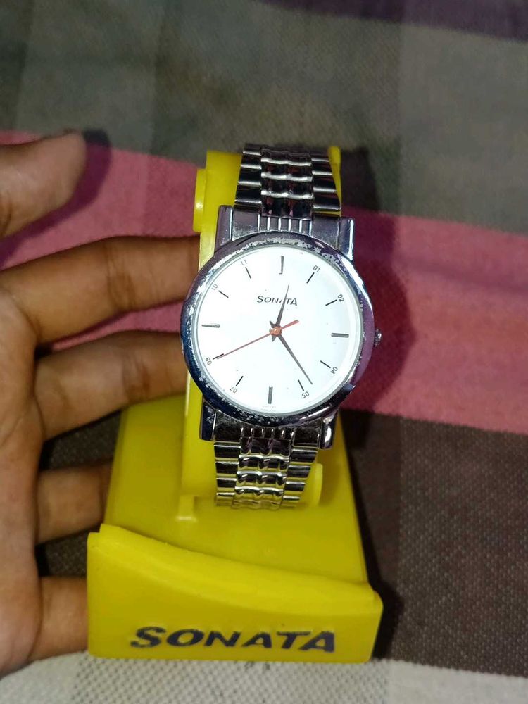 Sonata Silver Watch