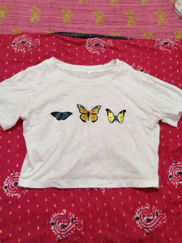 Butterfly Graphic Crop Top