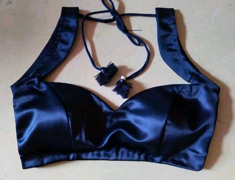 Satin Padded Sweetheart Cut Sleeve Blouse