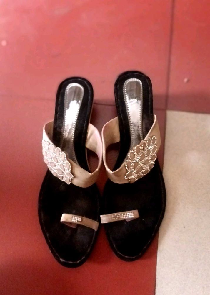 Embellished Slip-On Heels