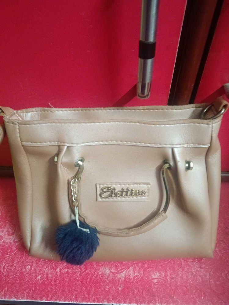 Elettivo Tan Top Handle Bag with Charm