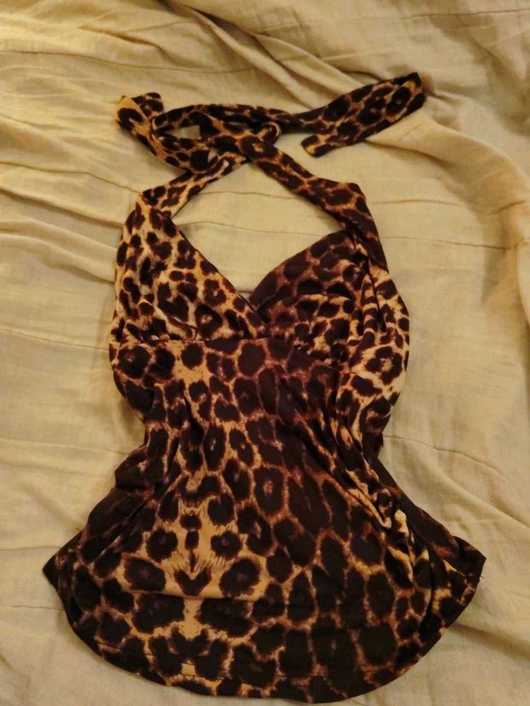 PRICE DROP Y2k Leopard Print Halter Top