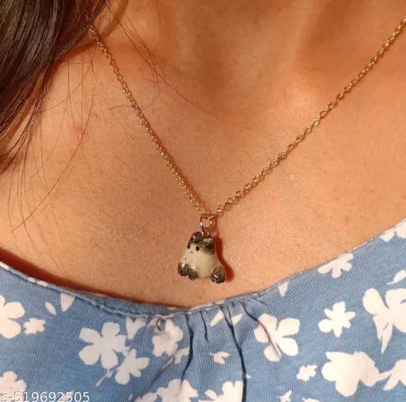 clay Cat Pendant anti tarnish ( Silver or golden)