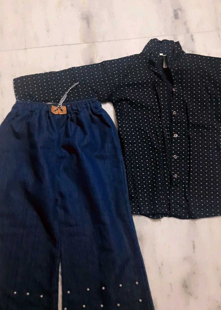 Denim Boot Trouser+ 100% Cotton Shirt