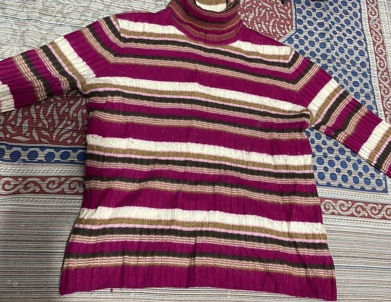 Striped Turtleneck Sweater
