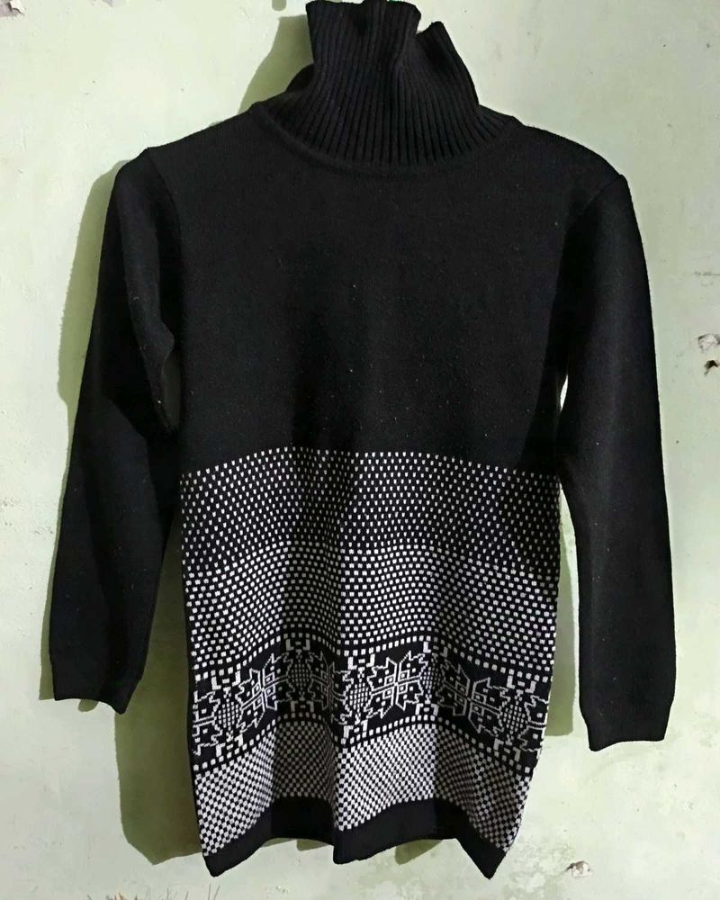 High neck women sweater