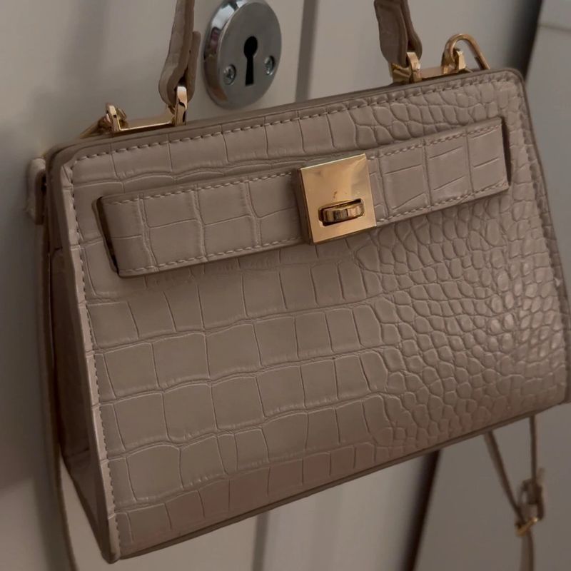 Mango Croc Textured Mini Satchel Bag