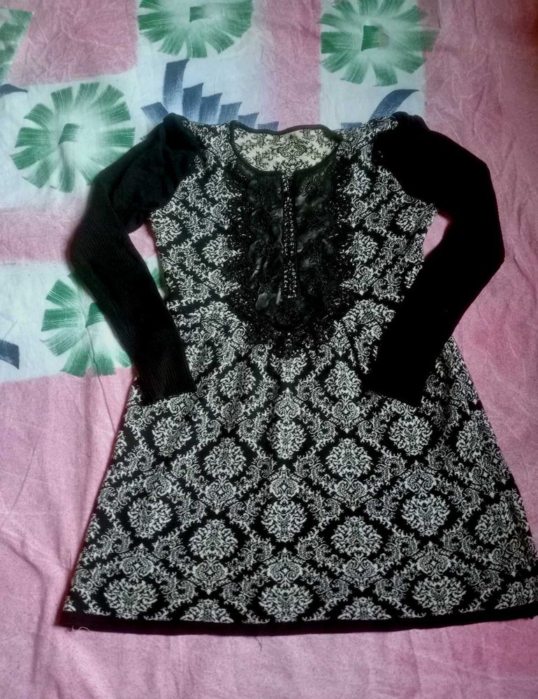 Black woolen sweater Dress