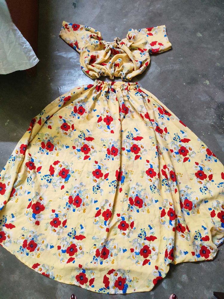 Yello Multi Colored Two Piece Dress