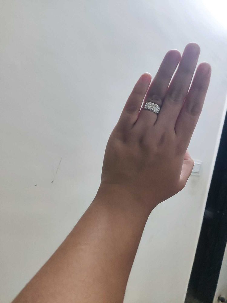 Sparkling Silver Color Ring