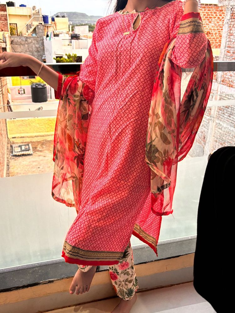 Coral Printed Salwar Kameez Suit